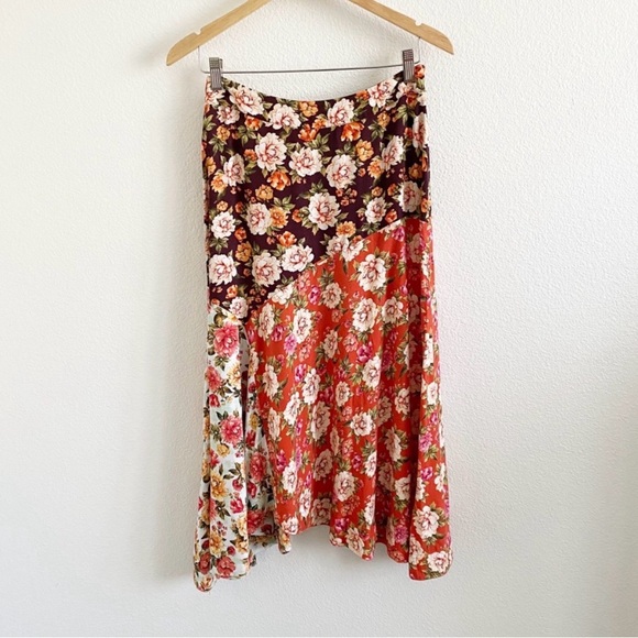 FARM Rio Dresses & Skirts - Anthropologie Farm Rio Patchwork Floral Flowy Boho Midi Skirt